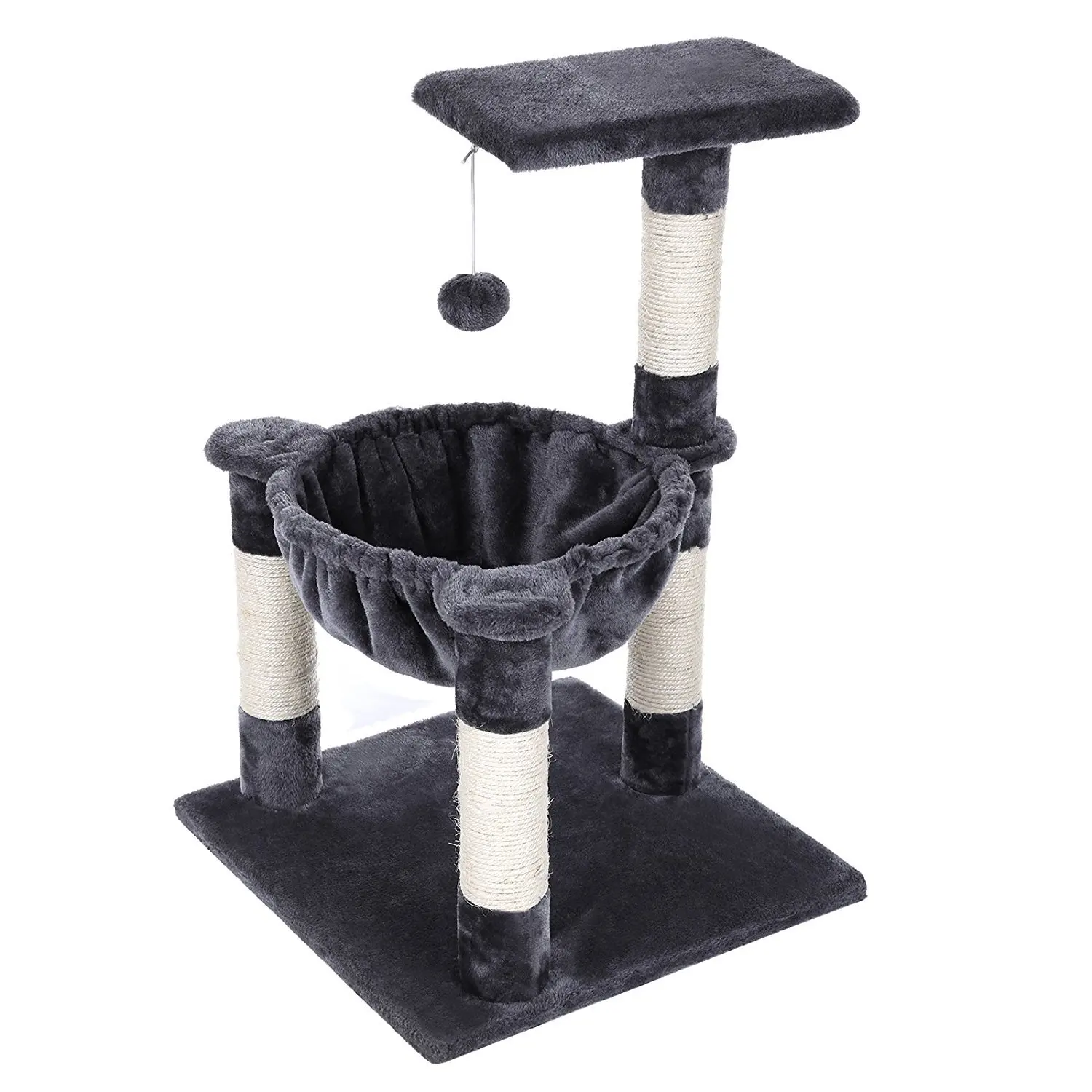 

Wholesale Customize Post Natural Sisal Rope Wrapped High Quality Cat Tree House Grey Tower