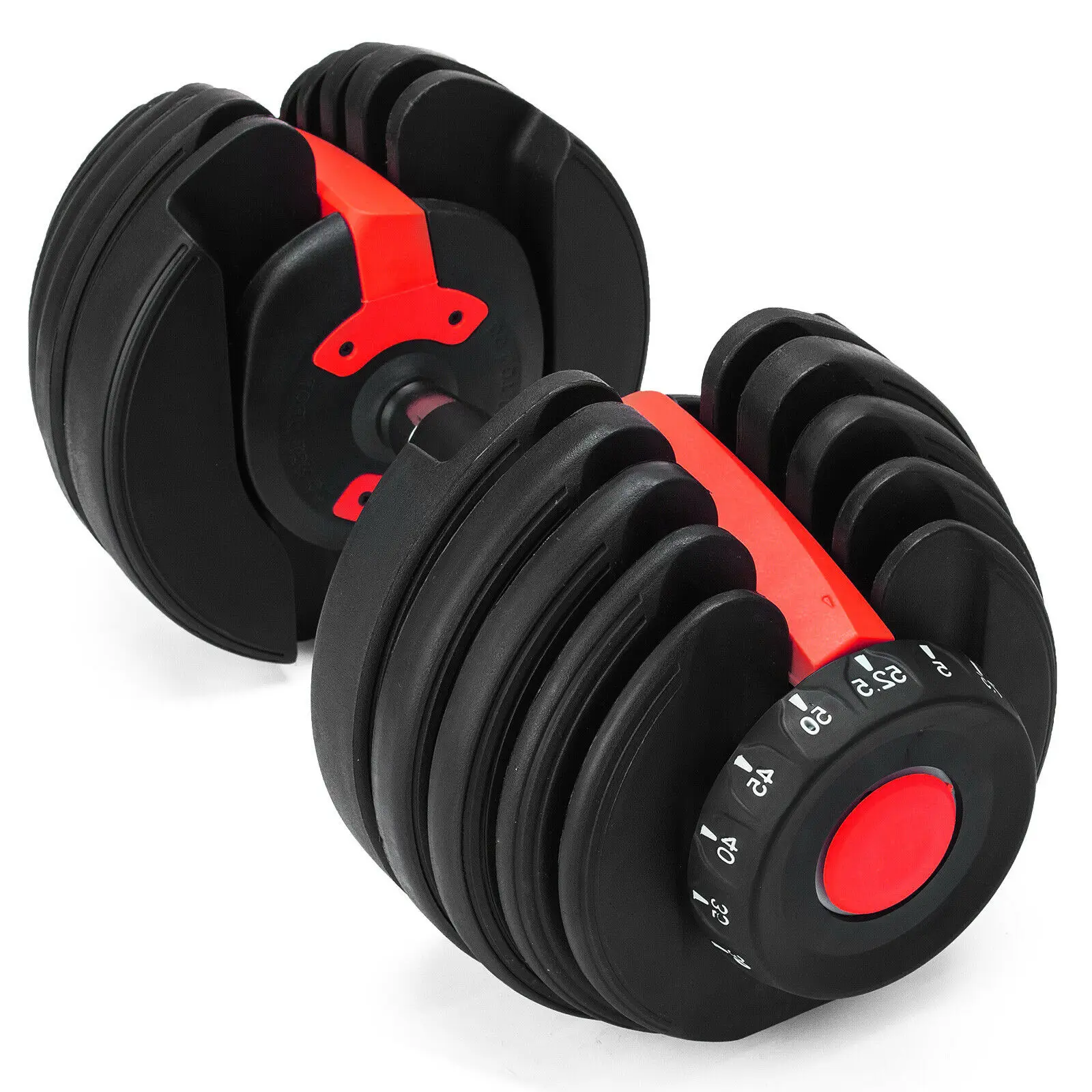 

Fitness 90 lbs 40 kilograms quick change weights set gym training adjustable dumbbells /dumbells, Black+red
