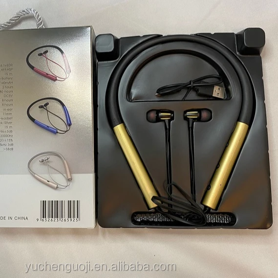 

Neckband Headset Headphones for men Waterproof Sport Running hot selling music earphones headphones headset, White