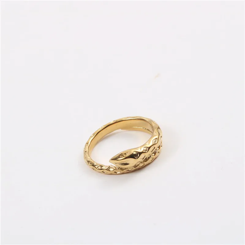 Joolim Plain Gold Snake Rings for Women Tarnish Free Jewelry Stainless Steel Wholesale Waterproof 18K Gold Plated Geometric