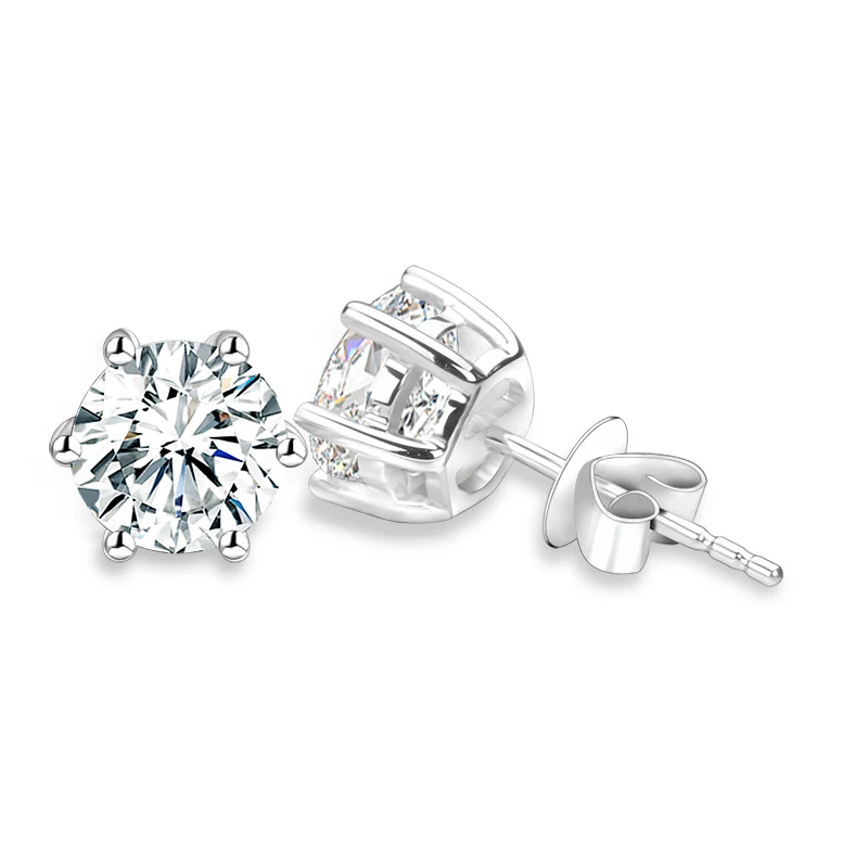 

Starsgem 925 sterling silver moissanite diamond earring moissanite white gold plated earrings