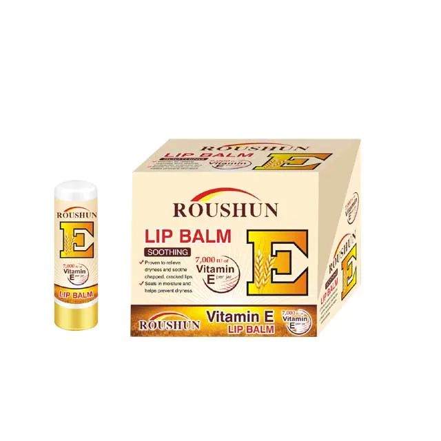 

Roushun Vitamin E Soothing lips balm lip moisturizing, White