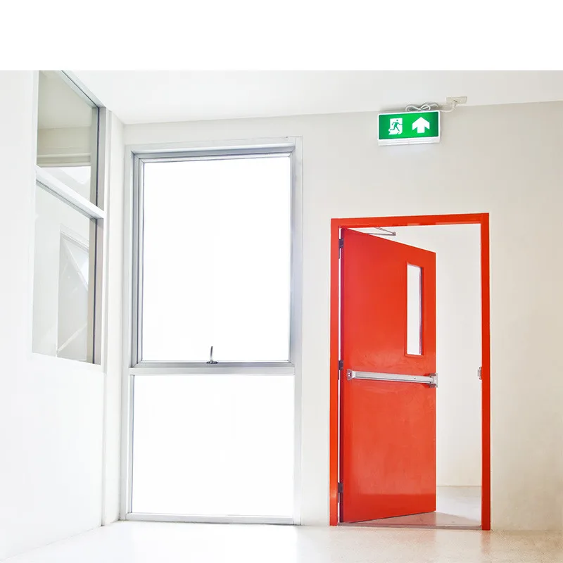 1000mm*2100mm view window fire exit door 1.5h fire resistant time with panic bar
