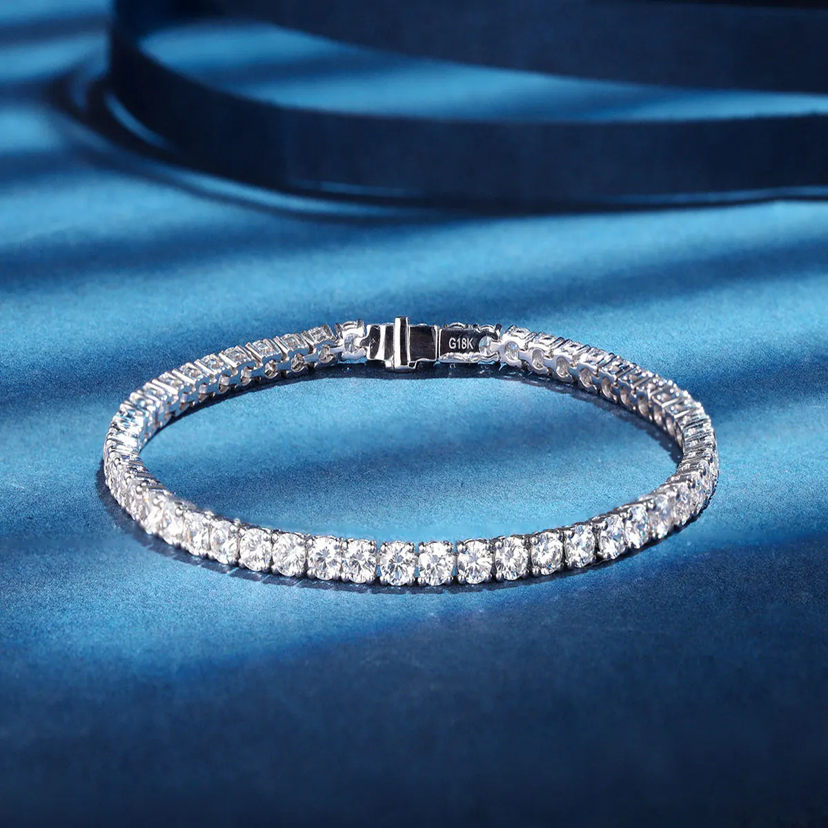 

Tennis bracelets & bangles ankle bracelet 18k gold simulated diamond women men's bracelet, White