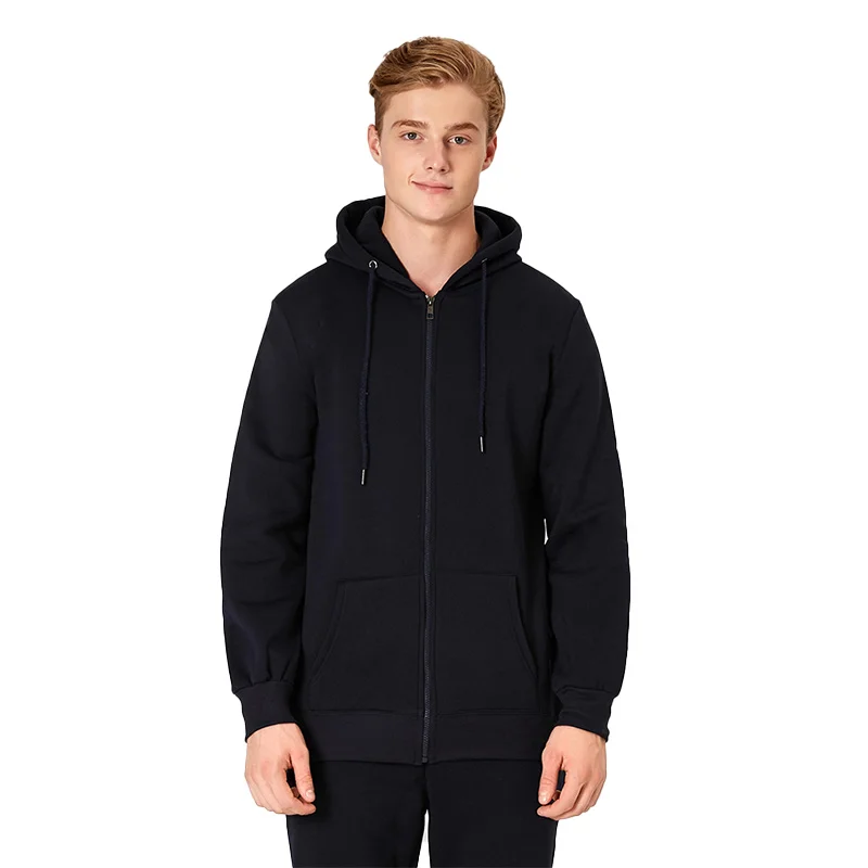 

48% cotton 52%Polyester Unlined Bulk Zip Up Hoodie for Autumn, 4 colors