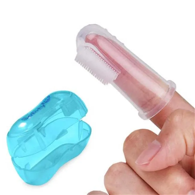

Soft Safe Silicone Baby Finger Toothbrush Children Baby Training Teether Teething
