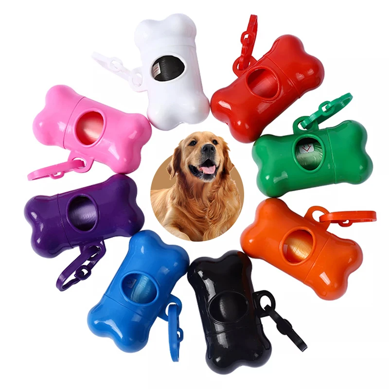 

Pet Bone Plastic Ring Aluminum Ring Toilet Pickup Poop Garbage Bag Dispenser with Garbage Bag