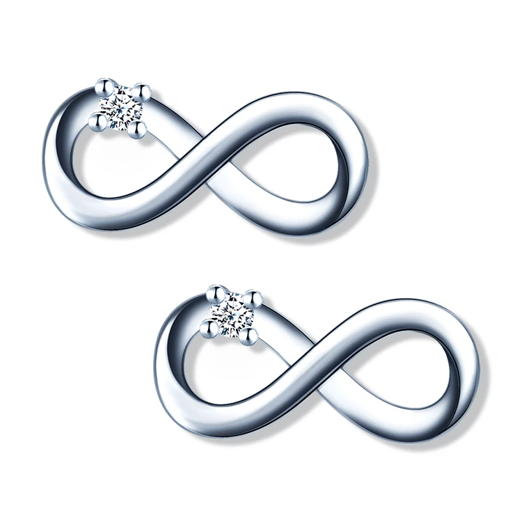 

Dropshipping Fashion Earrings Infinity Earrings 925 Sterling Silver Zircon Stud Earrings With High Quality