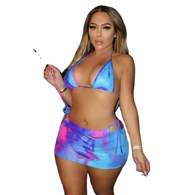 

2021 Hot Sale Tie Dye Swimsuit Two Pieces Bikini Sexy Women Swimwear