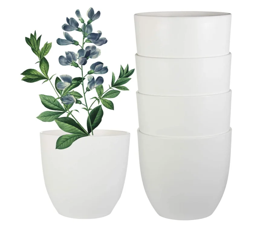 

YICAI Plastic Planters Indoor Flower Plant Pots Modern Decorative Gardening Pot with Drainage for All House Plants Pot