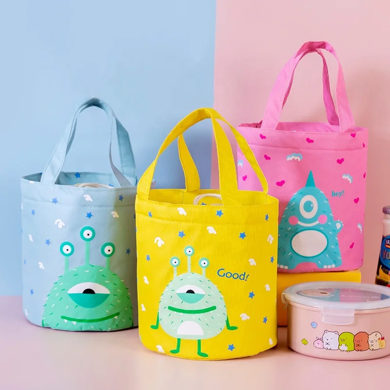 

Convenient drawstring design handle thermal cooler lunch bag for kids