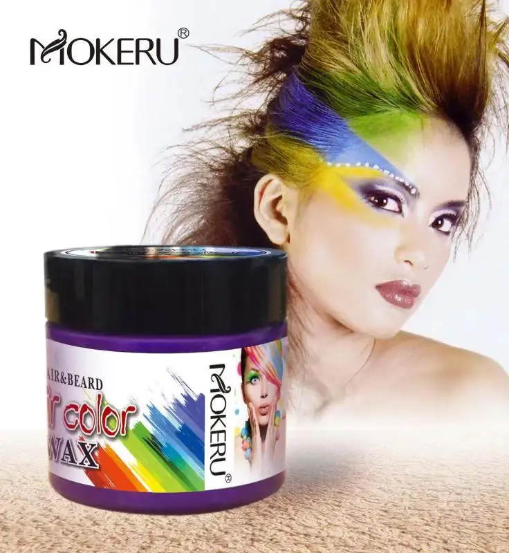 Mokeru Temporary Hair Clay For Styling Colour Pomade Edge Cream Professional Hair And Beard Dye