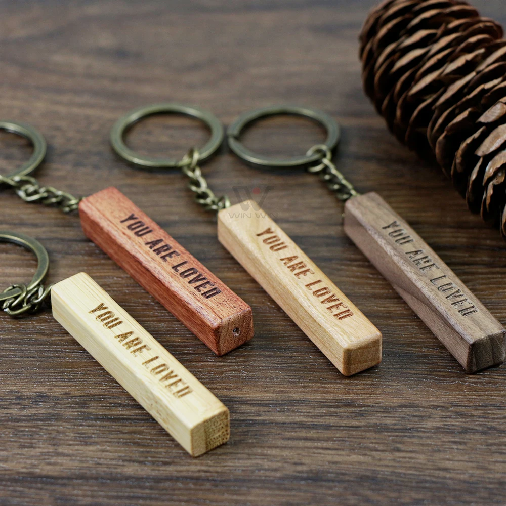 

New Arrival Rosewood Blank Keychain Key Ring for Men Women Fashion Jewelry Keychain