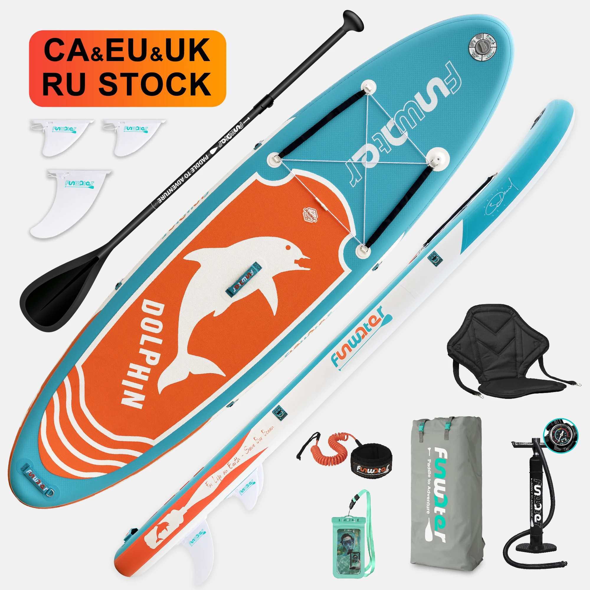 

FUNWATER Dropshipping OEM paddleboard surfingboard sup board 12 ft Almond surfboard sup paddle carbon