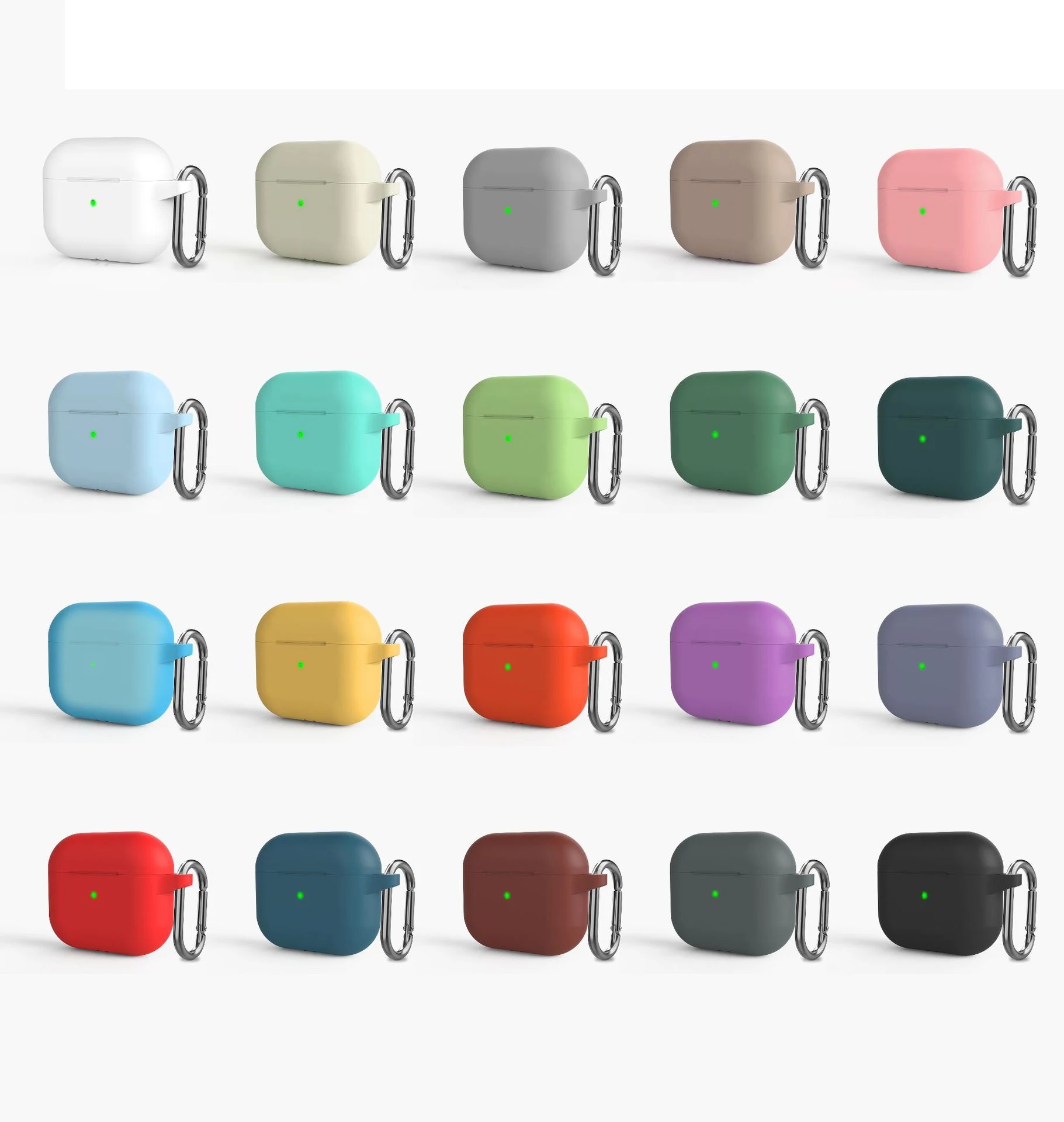 

Amazon Hot Sale Custom Logo Shockproof Soft Silicone Protective Case Cover Skin with Keychain For Airpods 3 2021, 20 colors