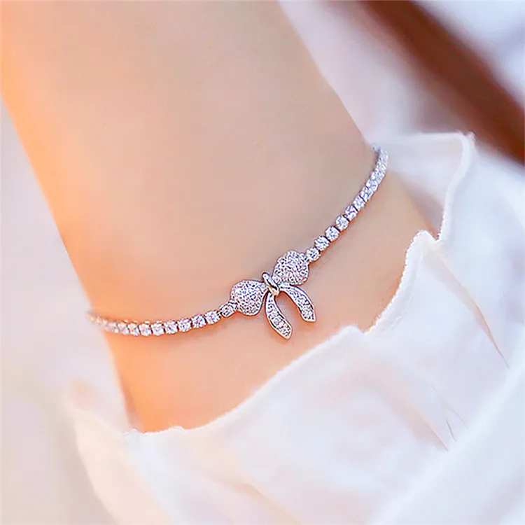 

Hand Jewelry Wild Bracelet Sweet And Full Diamond Butterfly Bracelet Fashion Crystal Adjustable Bead Bracelet, Silver,gold,rose gold plated