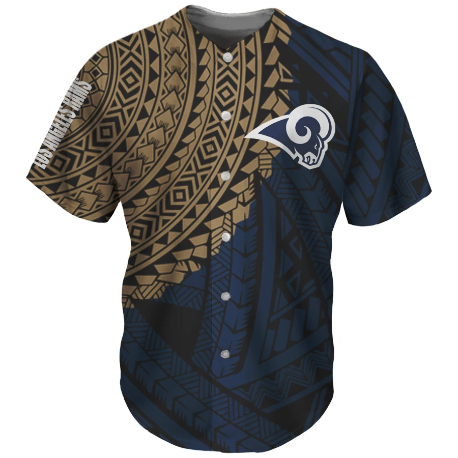 

POD Cheap Gams Baseball Uniform Polynesian Tribal Designs Clothing Custom NFLE Football Team Knit Breathable Baseball Jersey, Customized color