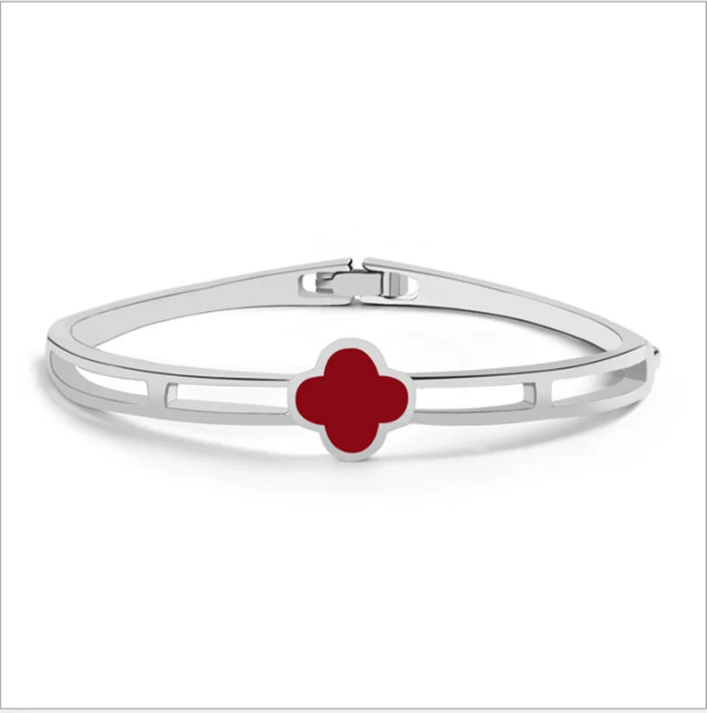 

Popular online Red infinity bracelet Sun color shell Gold Bracelet Fine 18K plated clover bracelets for women jewelry, Platinum,rose gold