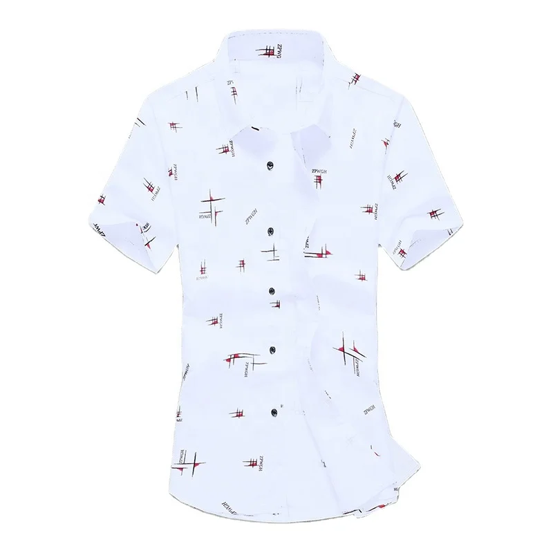

New stylish hawaiian style cotton custom pattern printed summer western shirts manufacturers men white colour 2021