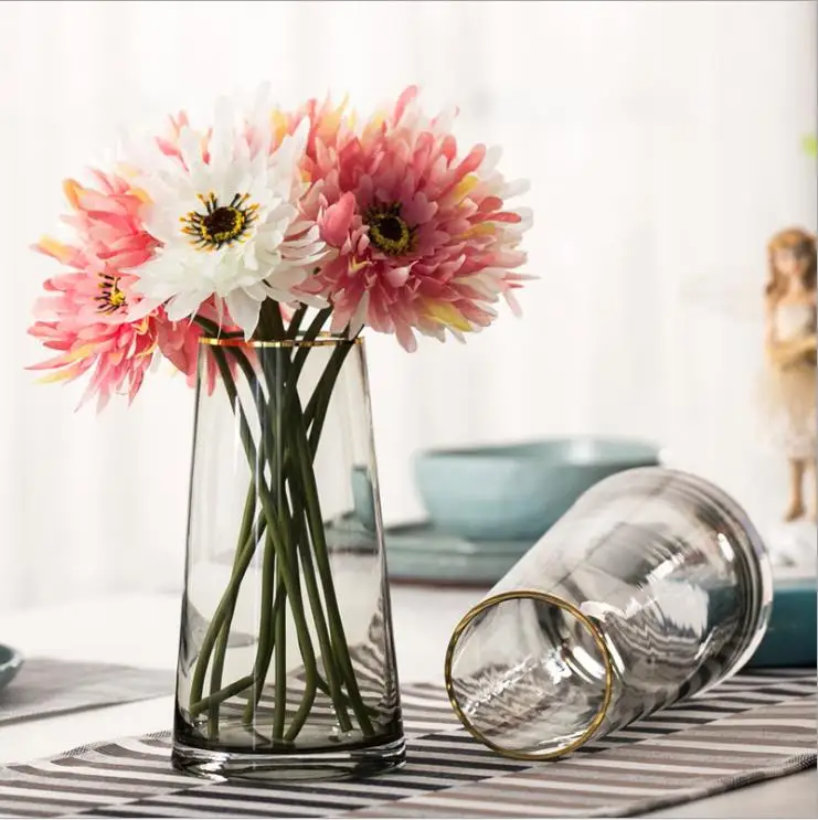 

Wholesale Transparent Decorative Color Nordic Modern Clear Flower Glass Vases