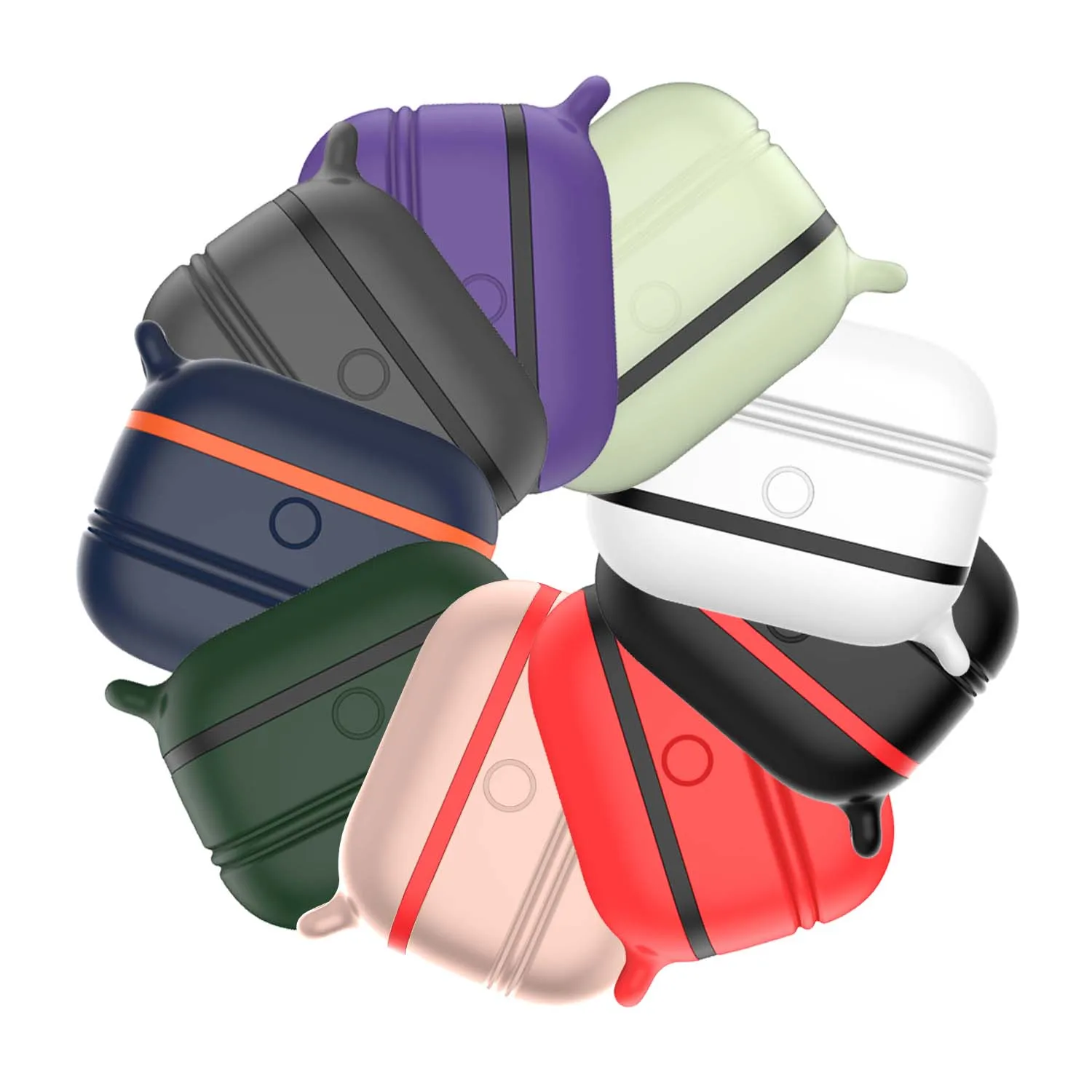 

Newest silicone case For airpods pro Anti-fall Waterproof Full Protective for airpods pro case silicone cover with keychain, Multi colors