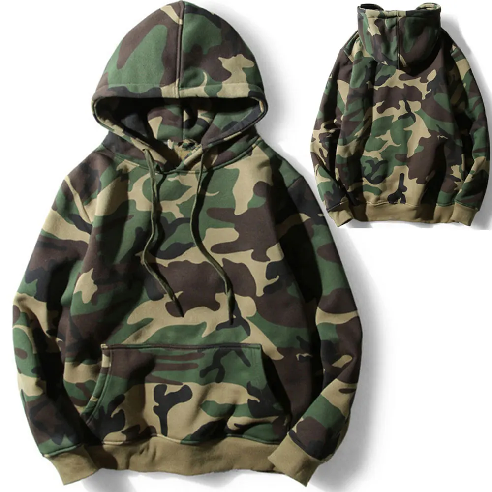 

Newest High quality custom 100%cotton pullover gym camo hoodie, Customized color