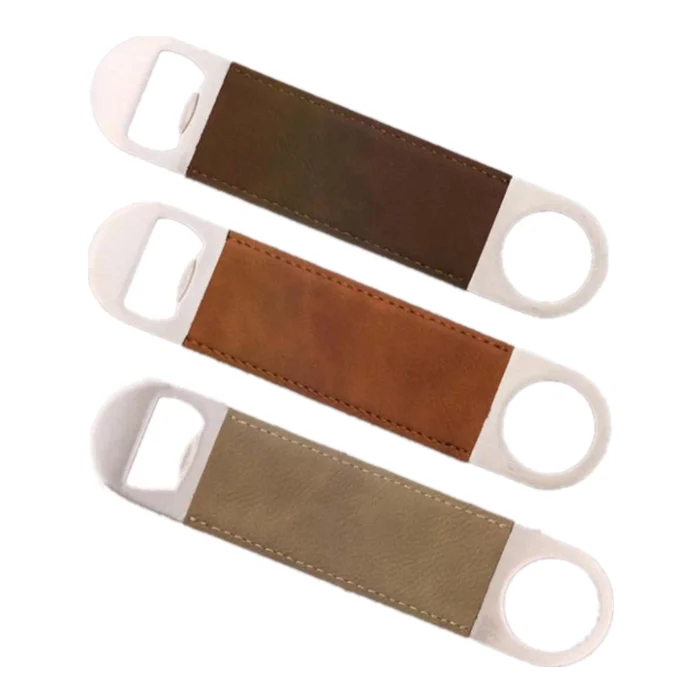 

Wholesale custom PU beer opener portable bottle opener for home, Brown/tan/khaki