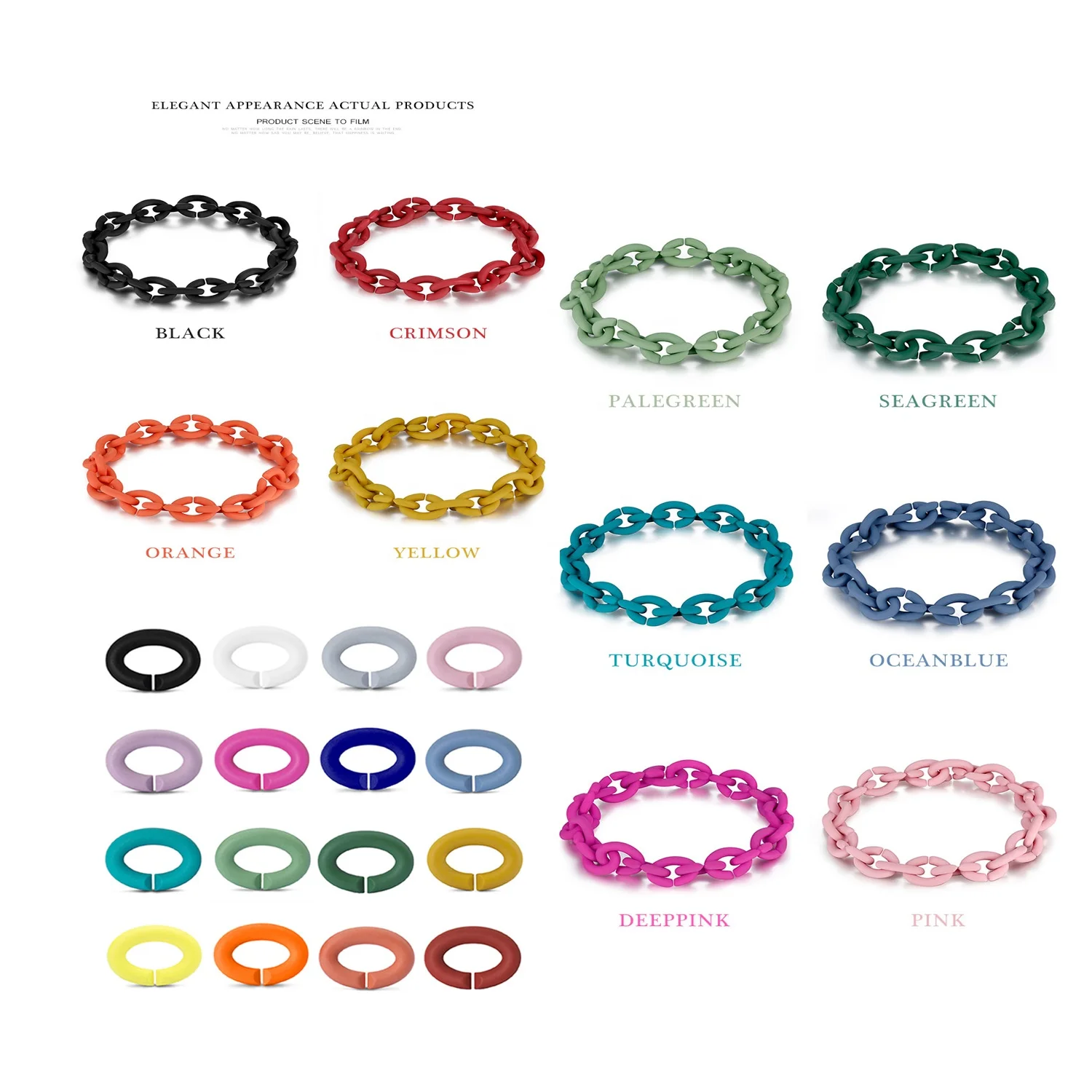 

2021 Trend Love Real 925 sterling silver Round shape Serrated cute color Simple Hard Rubber X Charms Bracelets Wholesale jewelry