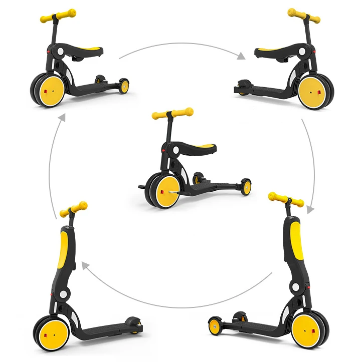 

Wholesale 5 in 1 ride a bike 3 wheels kick scooter child mini tricycle with seat
