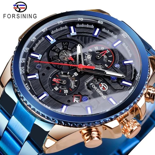 

Forsining Brand Fashion Watches Automatic Watch for Men Stainless Steel Waterproof Strap Watches Business Wristwatch Montre, 5-colors