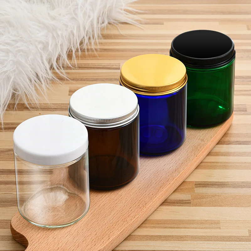 

Lid Aromatherapy Candle Cup DIY Colored Glass Candle Cup Sealed Frosted Colored Glass Candle Cup