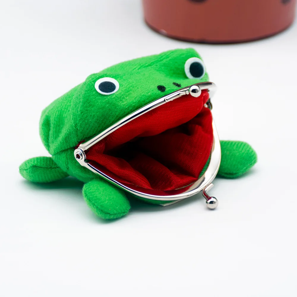 

New Cute Toddler Anime Frog Wallet Coin Purse Key Chain Cartoon Soft Plush Crown Frog Wallet Manga Flannel Holders Hasp Wallet, 1 colors