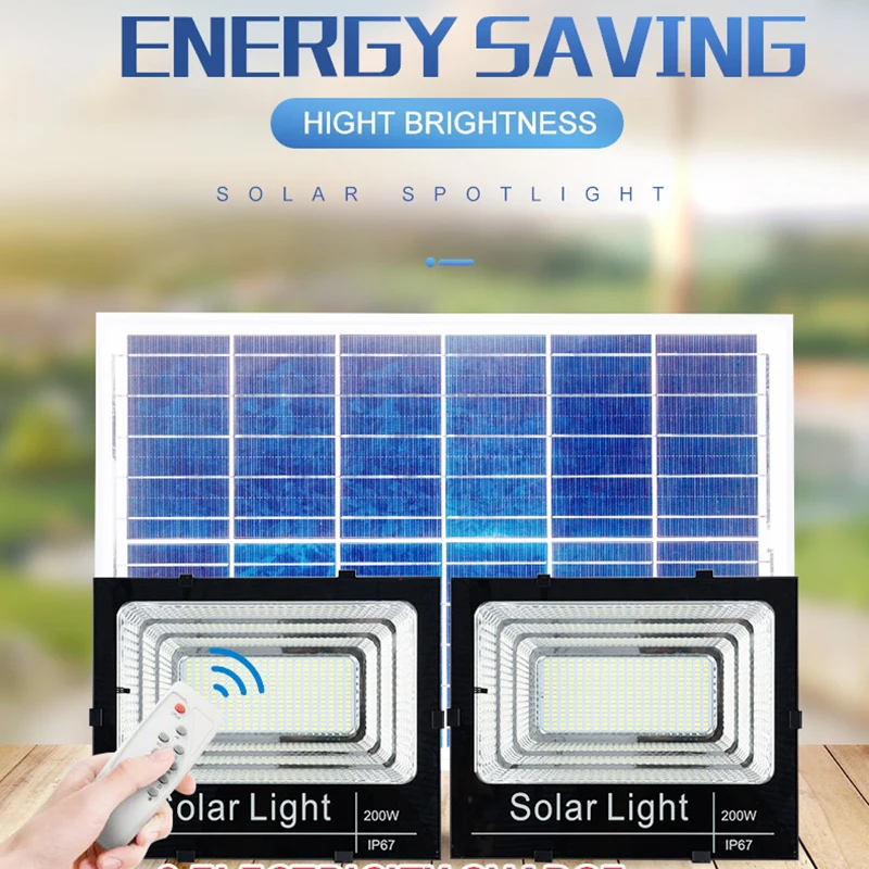 
Outdoor 20 WATT 25W 100W 300W 400W White LED Street Solar Flood light with Remote 