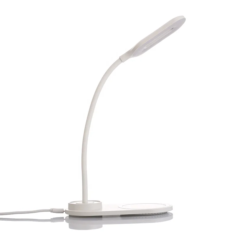 

Best Seller Desk Lamp Wireless Charger 10W Fast Charging Wireless Charger LED Lamp Charger, White blue