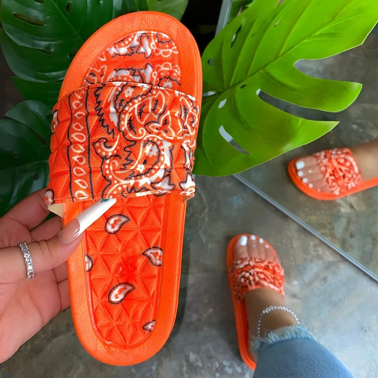 orange bandana slippers