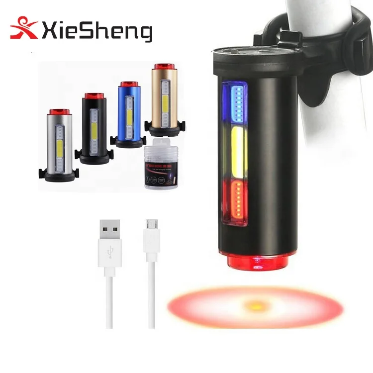 

USB Rechargeable Bike Tail Light 360 Degree Safety Beam 7 Mode Bicycle Rear Light Waterproof Warning Cycling Police Light