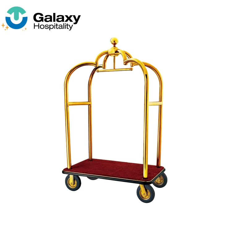 

Best Price Hotel Linen Decorative Stainless Steel Folding Luggage Trolley Cart