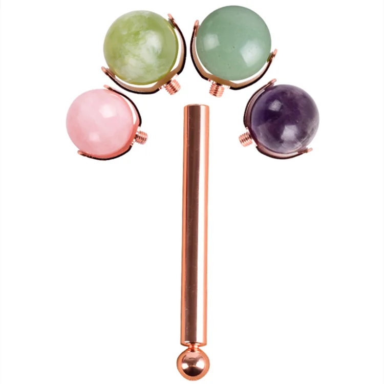 

High-end Rose Quartz Jade Roller Tools For facial And Neck Skin Becomes Smooth, Pink