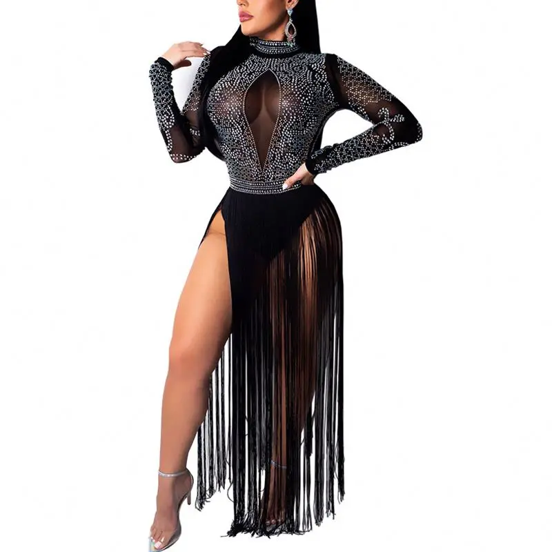 

crystal tassel female rhinestone bodycon dress custom dress women ladies night casual diamond dress ball gown, Grey,green,black,blue