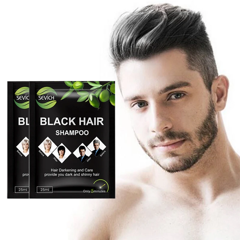 

Herb Black hair Color Shampoo Long Lasting Natural Black Hair Dye of Man and woman