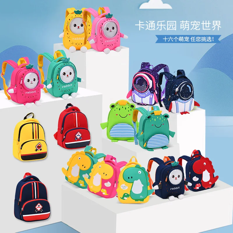 

Wholesale Neoprene Cartoon Kids School Bag Boys Girls Safety Leash Anti Lost Baby Toddler Walking Safety Toddlers Backpack, Accept customized color