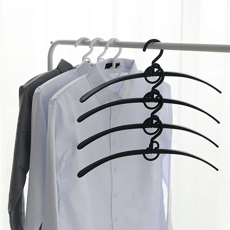 

Nine-Hole Plastic Hanger Wardrobe Storage Artifact Seamless Non-Slip Multi-Layer Stackable Hanger For Household MZL