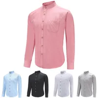 

Factory wholesale shirts mens mandarin collar cotton plain oxford dress casual shirts with pocket