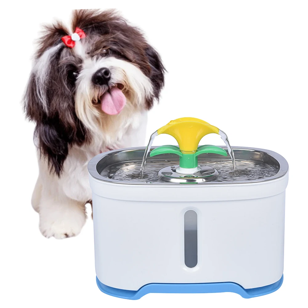 

ZMaker 2.5L Stainless Steel Cat Fountain Water Dispenser Drinking Bowl Automatic Anti-dry Easy Clean, Grey, blue