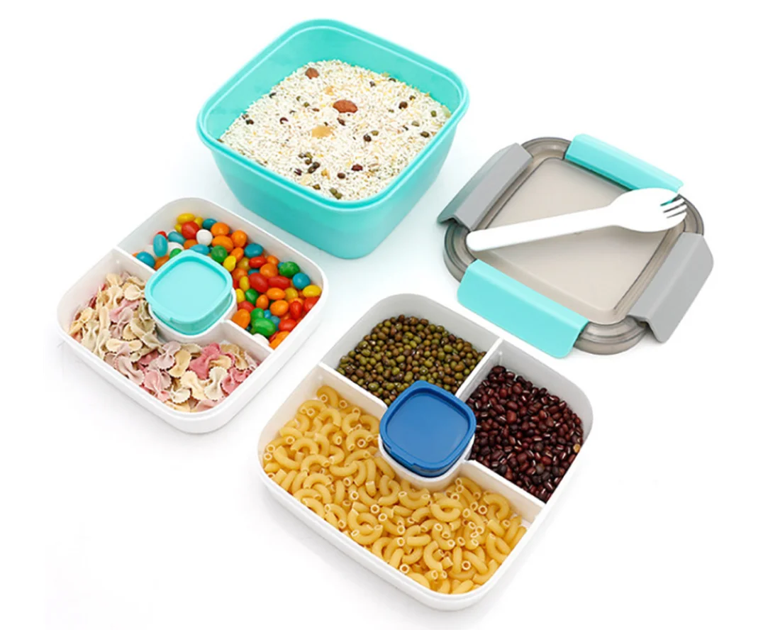 

Biodegradable takeaway Leak proof plastic Durable Microwave Safe 3 Compartment Bento Box salad serving bowl Food Container, Customized color acceptable