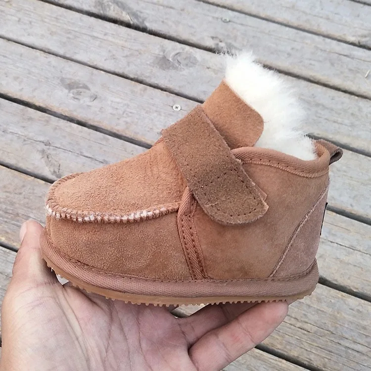 

100% wool from Australia Fashion baby sheepskin kids winter snow boots Genuine sheepskin fur baby winter shoes booties infant