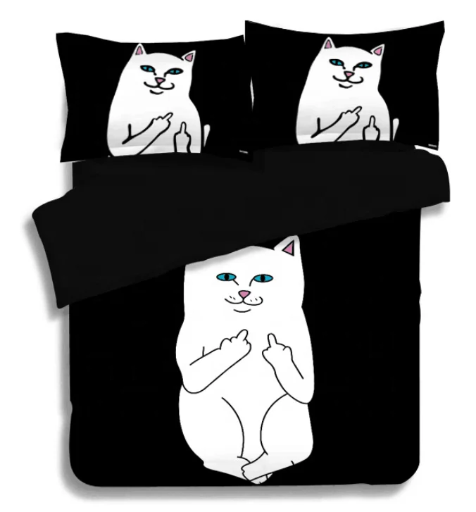 Animal Chat Chien Dessin Anime Impression Etudiant Enfants Coton Housse De Couette Ensemble De Literie 3 Pieces Buy Ensembles De Housse De Couette Housse De Couette En Coton Housse De Couette Ensemble De