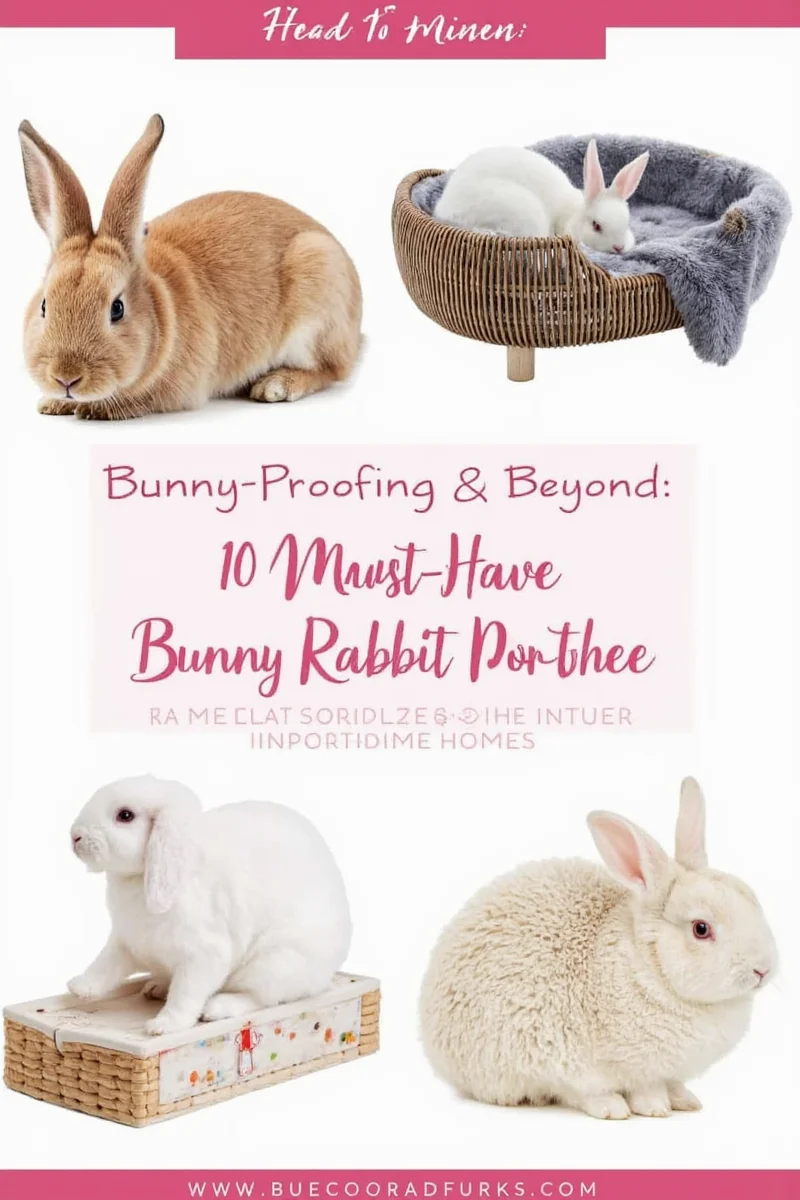 Comparison chart showing different types of bunny rabbit accessories, including materials and recommended usage.