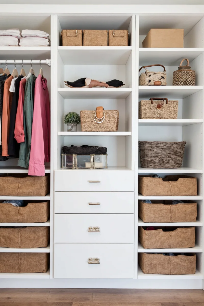 Well-lit family closet
