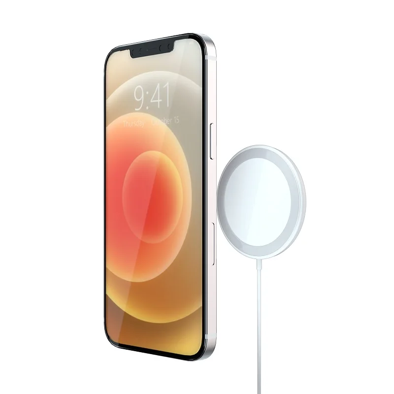 

2020 New Product Magnetic 15W Wireless Charger Magnetic for iPhone 12, White/sliver